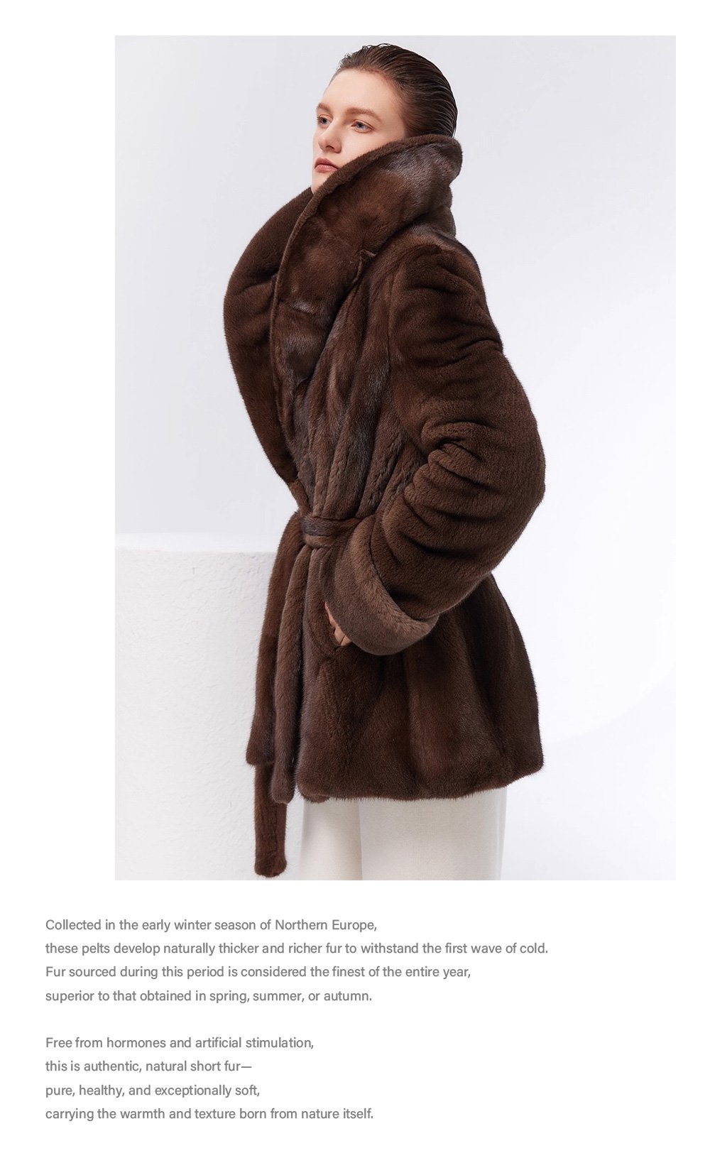 original vintage tone mink fur coat for women — imported full pelt design, fashionable & youthful new arrival