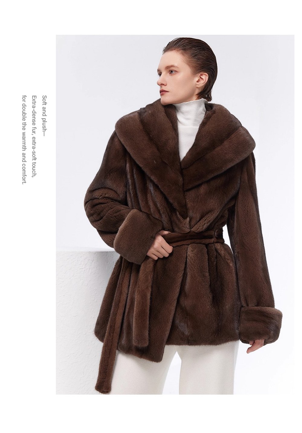 original vintage tone mink fur coat for women — imported full pelt design, fashionable & youthful new arrival