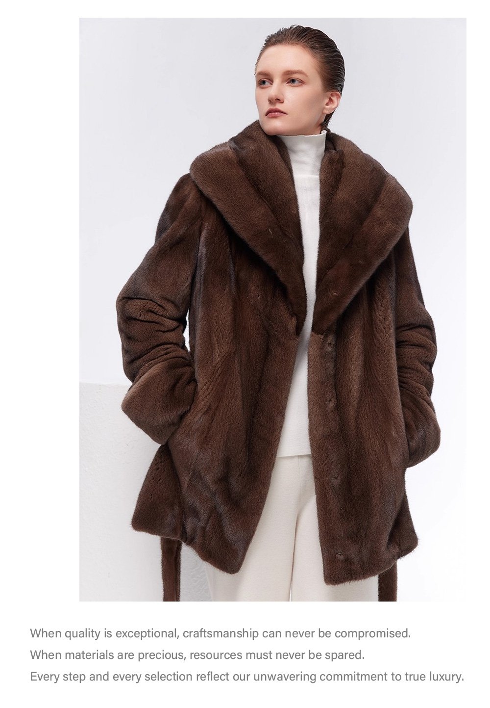 original vintage tone mink fur coat for women — imported full pelt design, fashionable & youthful new arrival