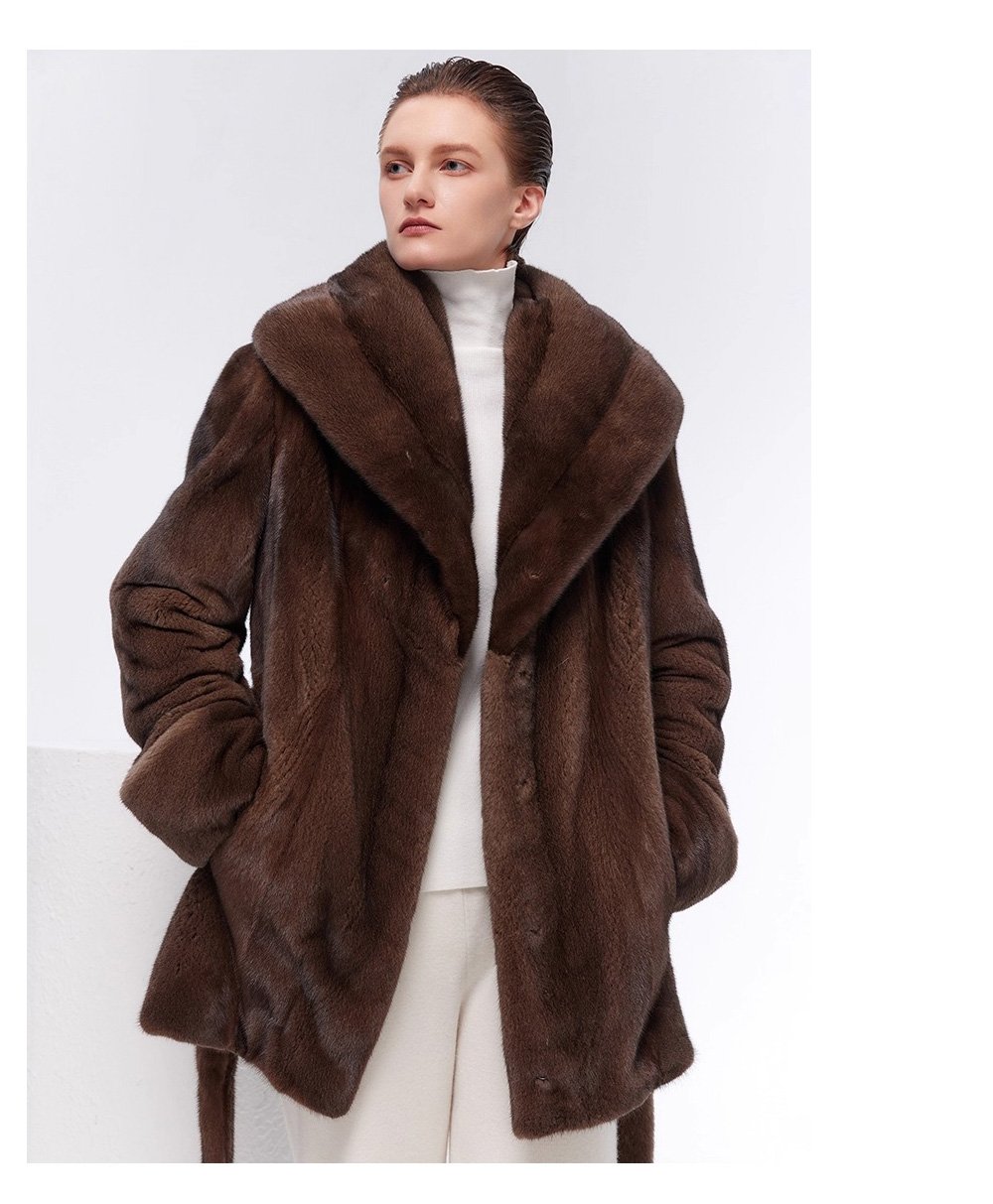 original vintage tone mink fur coat for women — imported full pelt design, fashionable & youthful new arrival