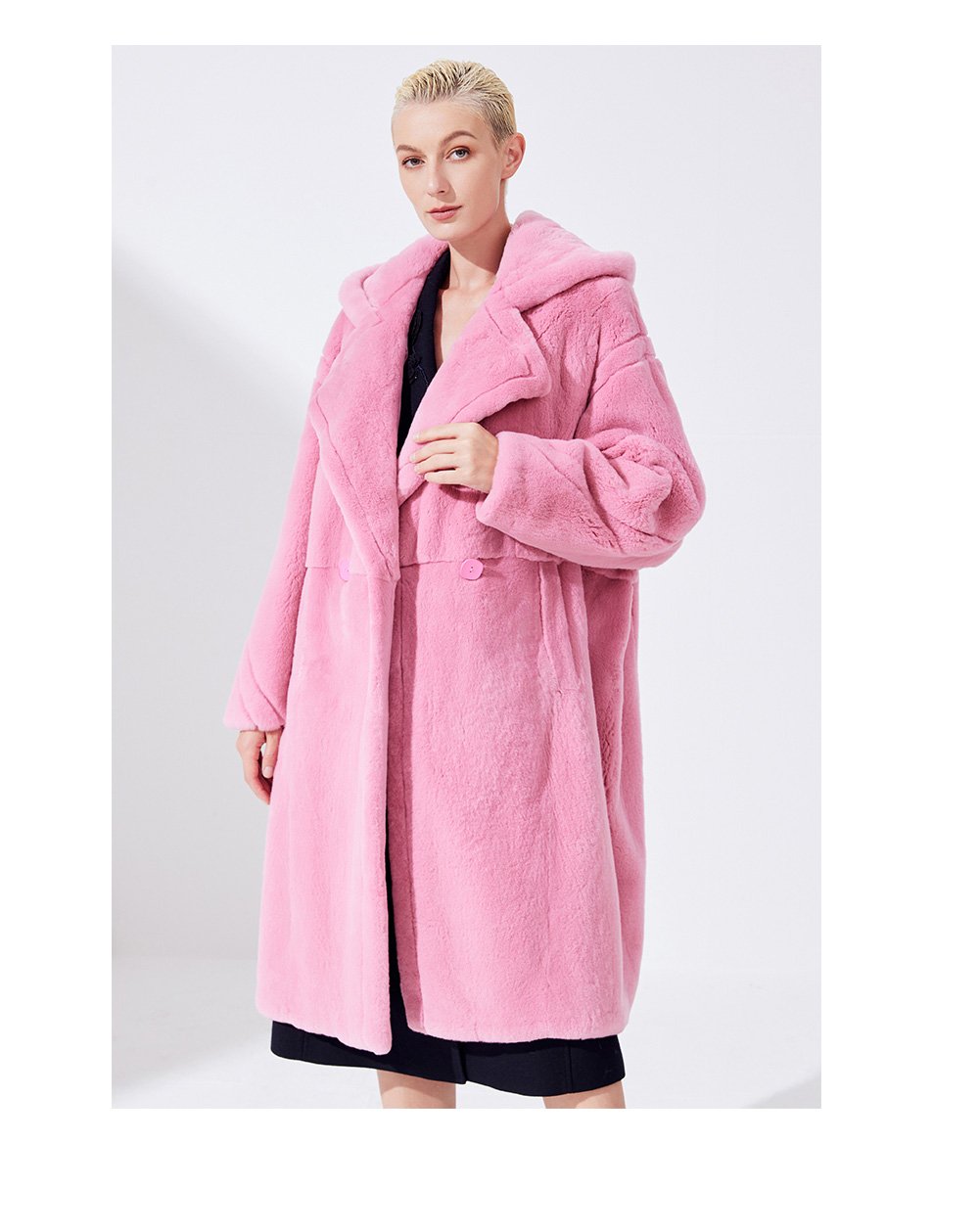 original “early winter chill” mink fur coat for women — youthful imported mink teddy bear style fur jacket