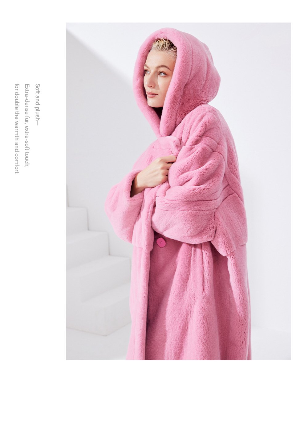 original “early winter chill” mink fur coat for women — youthful imported mink teddy bear style fur jacket