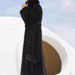 velvet mink fur coat for women — full pelt design with floral inlay, classic black, new arrival