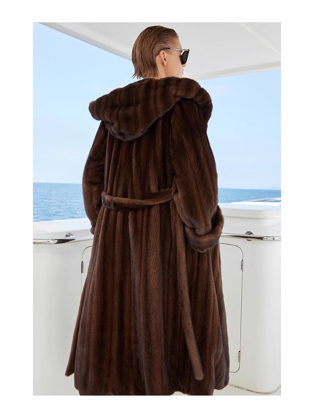 original “vintage editorial” mink fur coat for women — retro hooded full pelt design, imported new arrival