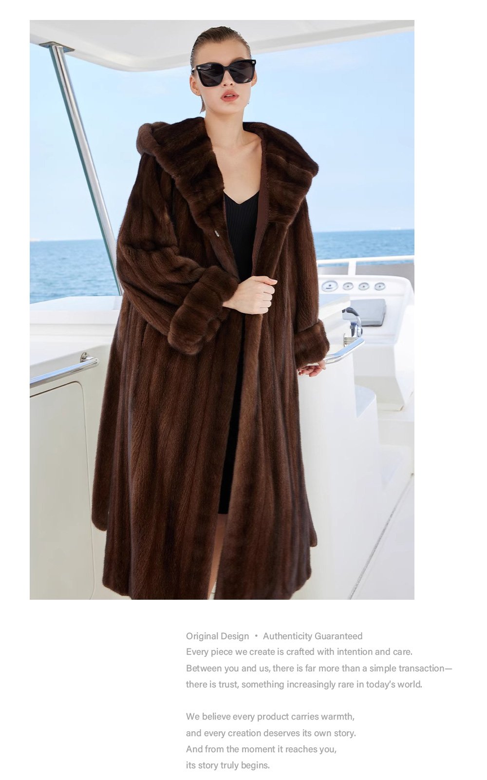 original “vintage editorial” mink fur coat for women — retro hooded full pelt design, imported new arrival