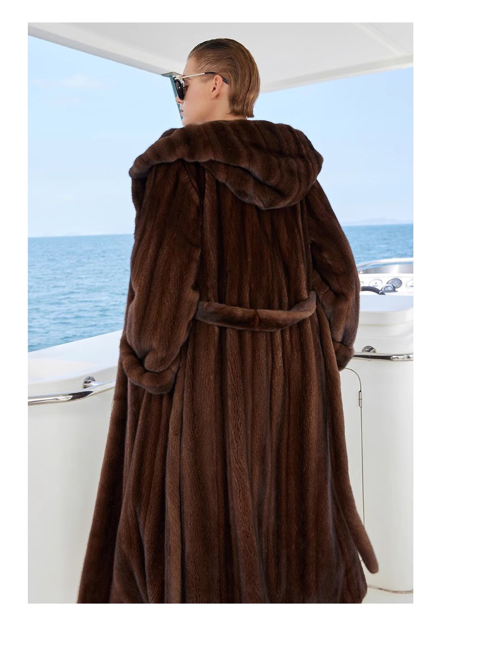 original “vintage editorial” mink fur coat for women — retro hooded full pelt design, imported new arrival