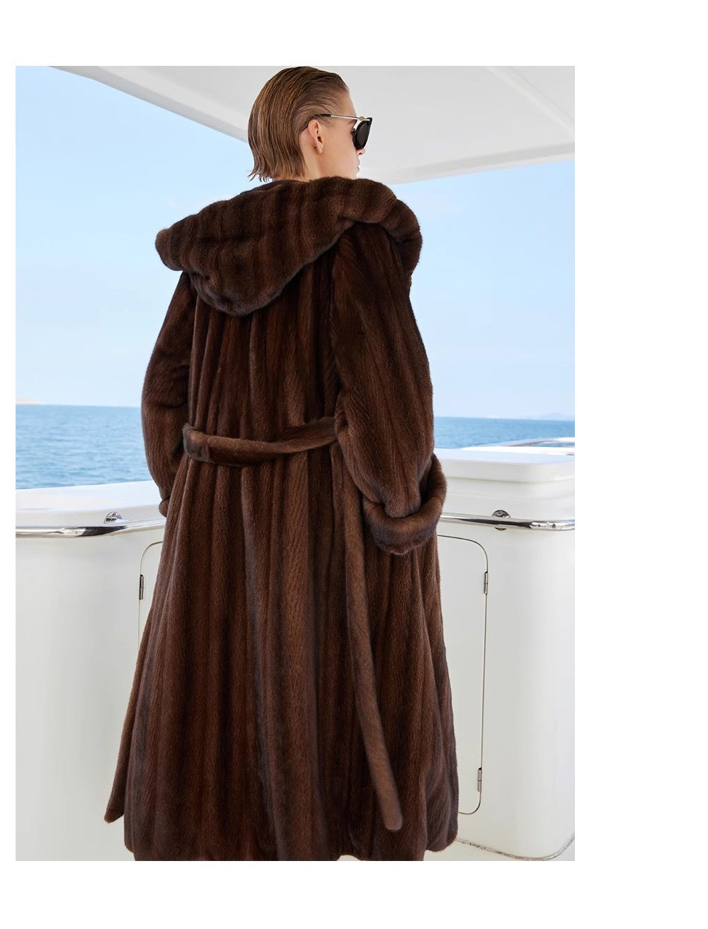 original “vintage editorial” mink fur coat for women — retro hooded full pelt design, imported new arrival
