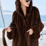 original “vintage editorial” mink fur coat for women — retro hooded full pelt design, imported new arrival