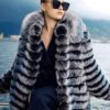 original “blue toned dream” imported fox fur coat for women — mid length full skin fur jacket, new autumn/winter collection