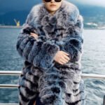 original “blue toned dream” imported fox fur coat for women — mid length full skin fur jacket, new autumn/winter collection