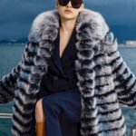 original “blue toned dream” imported fox fur coat for women — mid length full skin fur jacket, new autumn/winter collection