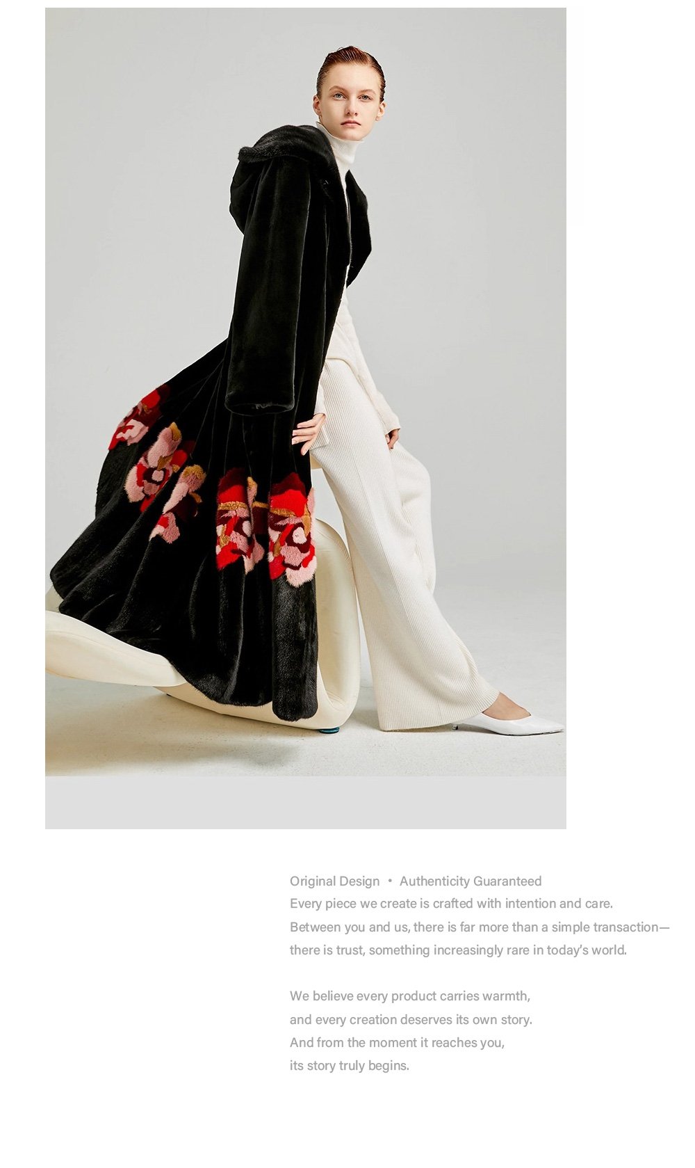 women’s imported full pelt mink fur coat — 2025 new long style with european/american print, fashion winter outerwear