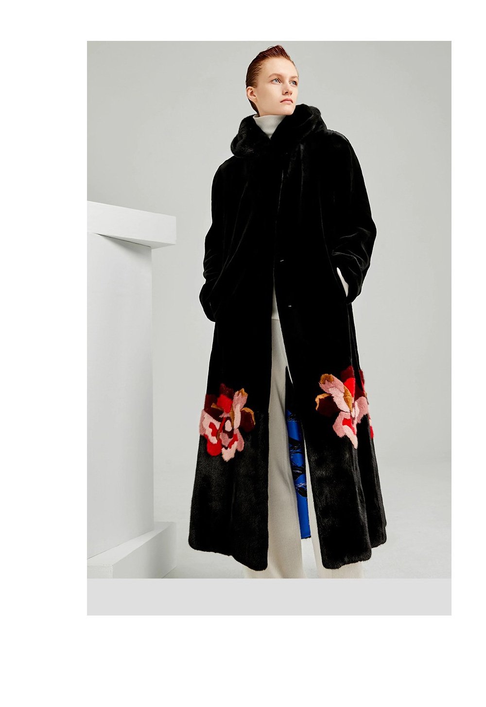 women’s imported full pelt mink fur coat — 2025 new long style with european/american print, fashion winter outerwear