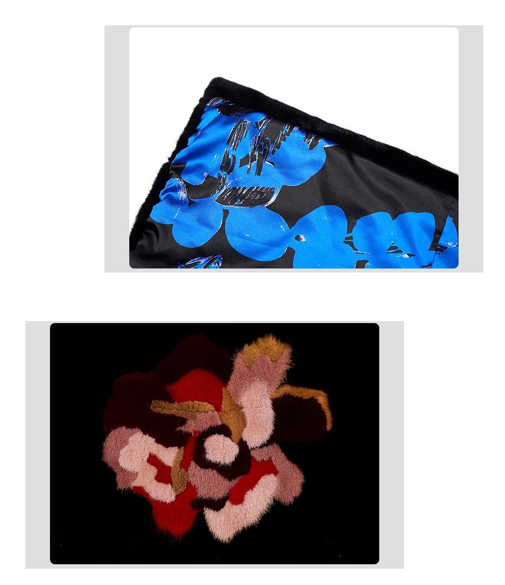 women’s imported full pelt mink fur coat — 2025 new long style with european/american print, fashion winter outerwear