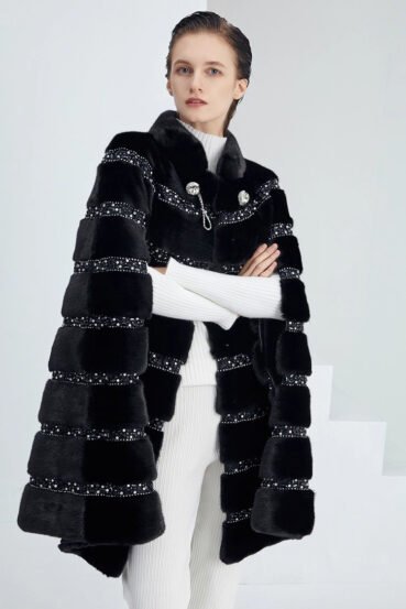 high end “love at first sight” imported full pelt mink fur shawl coat for women — new fashion mink fur outerwear