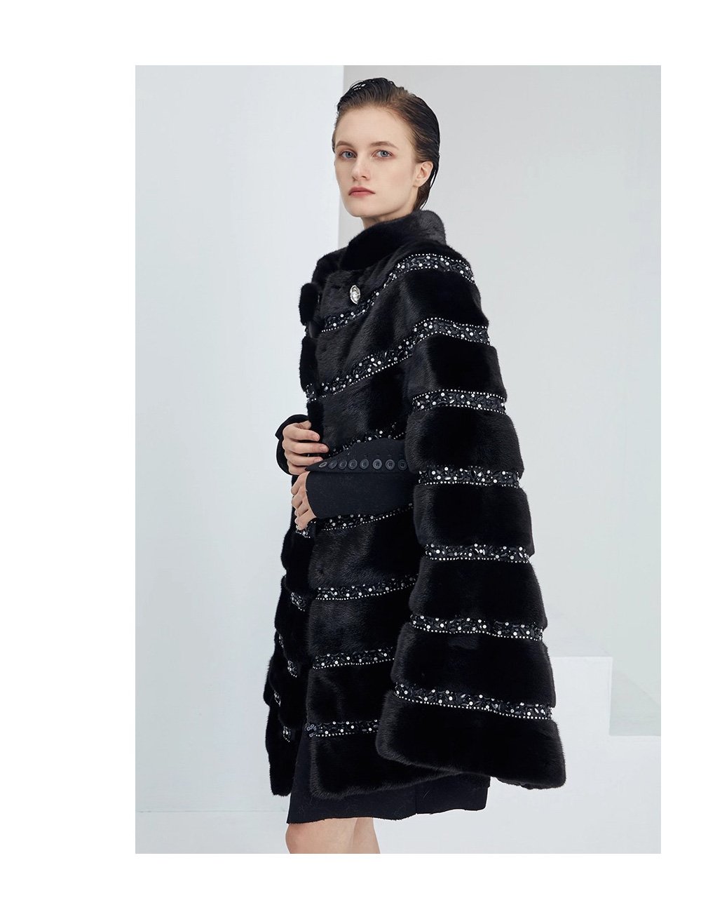 high end “love at first sight” imported full pelt mink fur shawl coat for women — new fashion mink fur outerwear