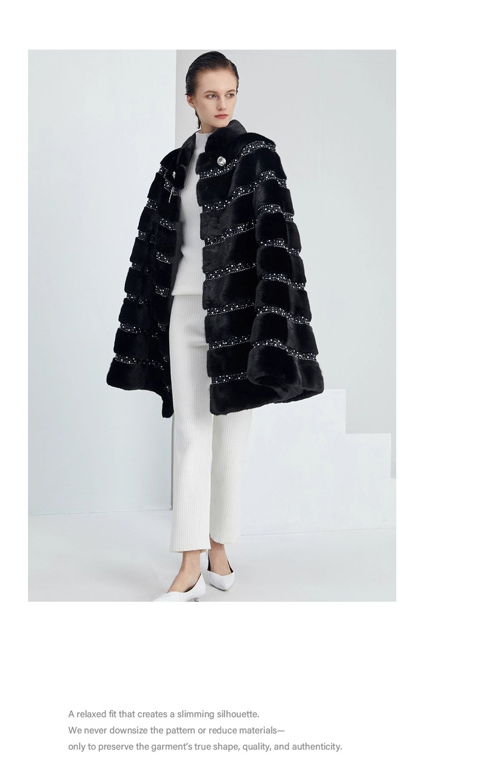 high end “love at first sight” imported full pelt mink fur shawl coat for women — new fashion mink fur outerwear