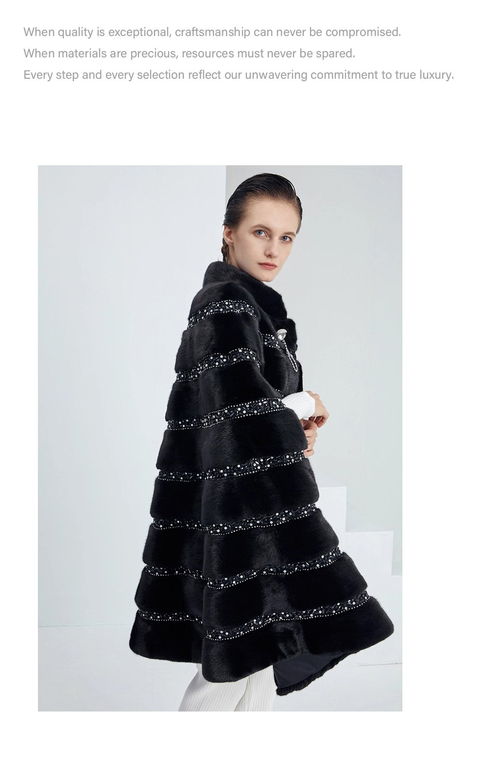 high end “love at first sight” imported full pelt mink fur shawl coat for women — new fashion mink fur outerwear