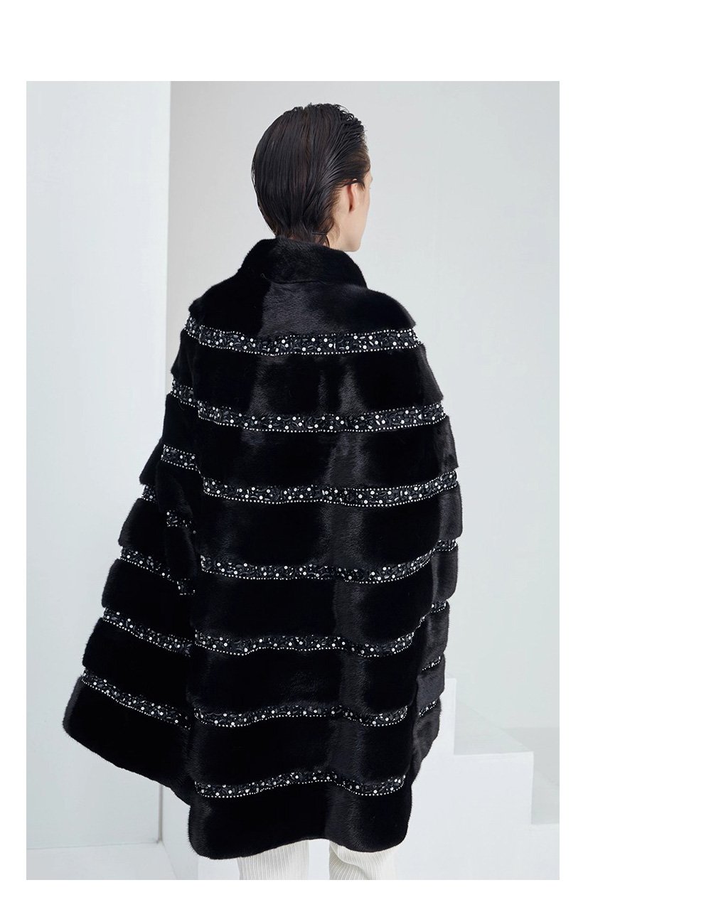 high end “love at first sight” imported full pelt mink fur shawl coat for women — new fashion mink fur outerwear