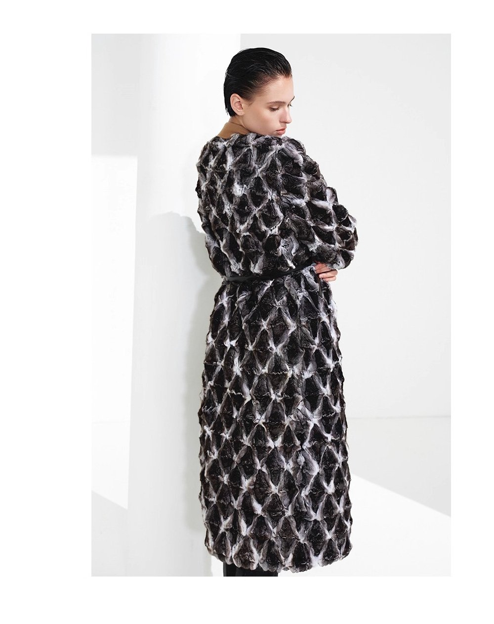 original imported blue purple chinchilla fur coat for women — natural color long coat, 2025 new winter collection