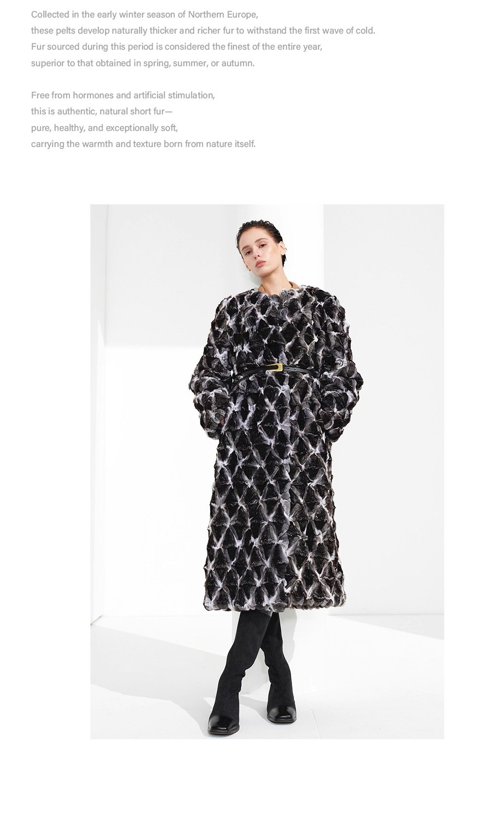 original imported blue purple chinchilla fur coat for women — natural color long coat, 2025 new winter collection