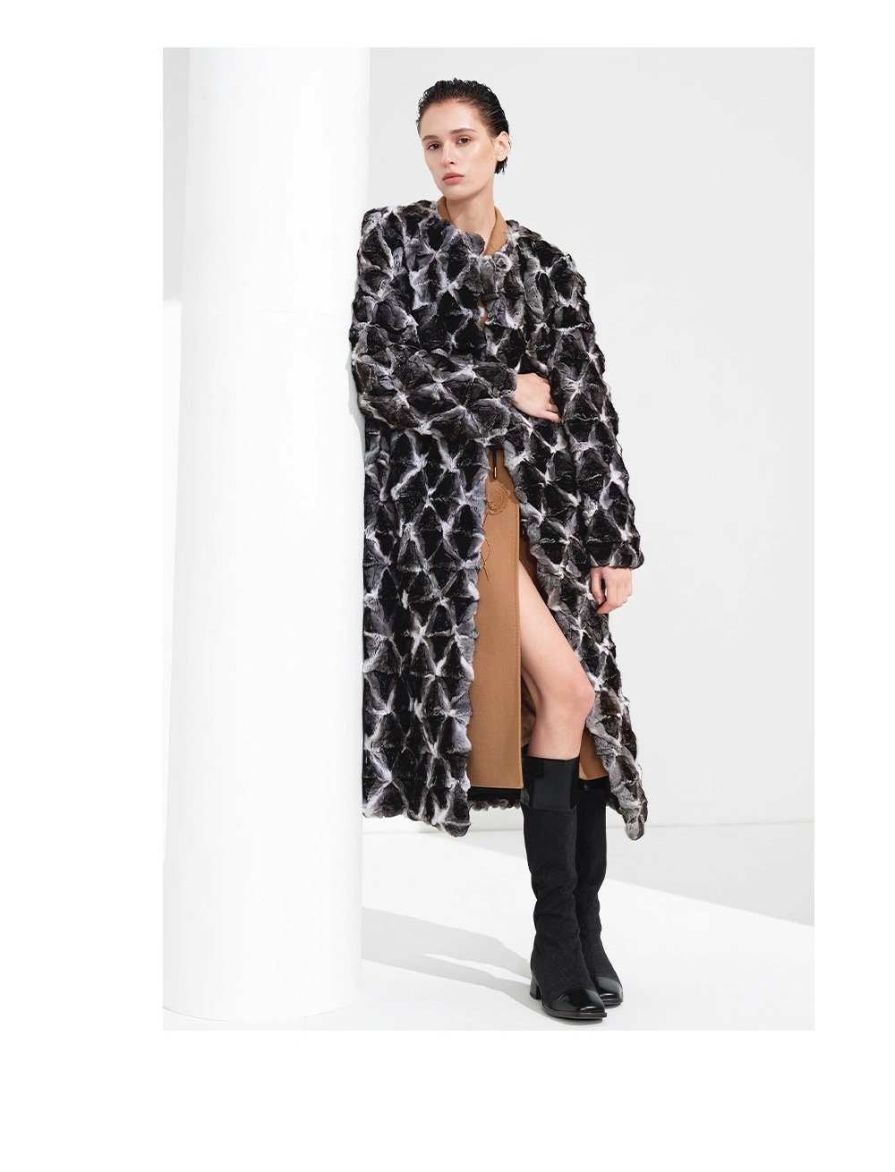 original imported blue purple chinchilla fur coat for women — natural color long coat, 2025 new winter collection