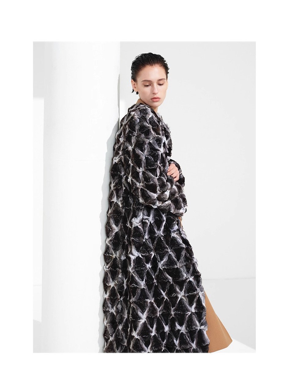 original imported blue purple chinchilla fur coat for women — natural color long coat, 2025 new winter collection