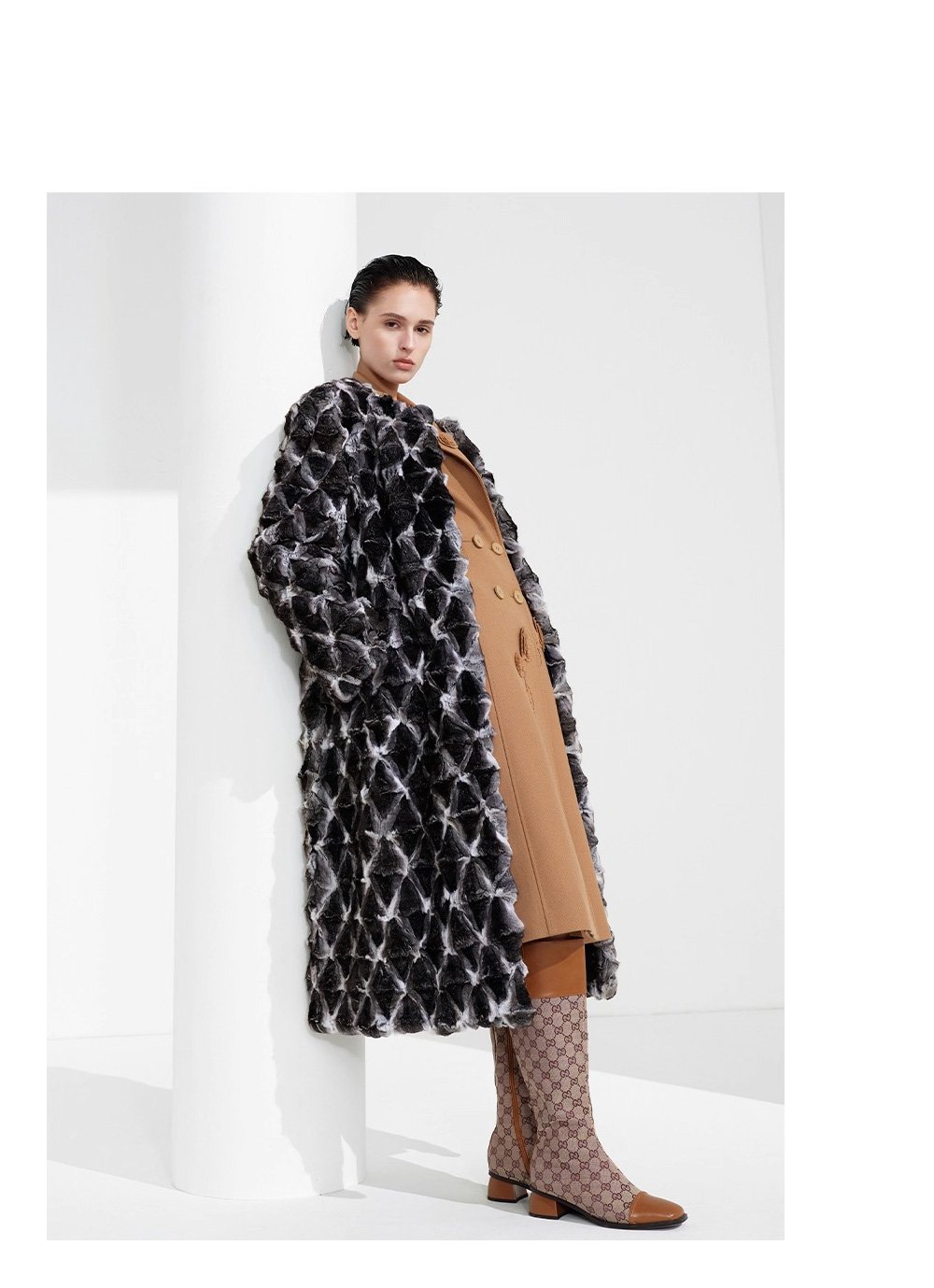 original imported blue purple chinchilla fur coat for women — natural color long coat, 2025 new winter collection