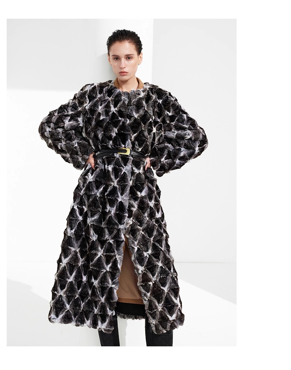 original imported blue purple chinchilla fur coat for women — natural color long coat, 2025 new winter collection