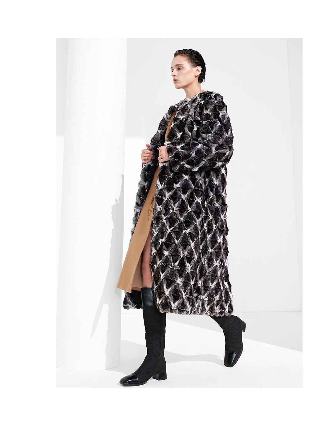 original imported blue purple chinchilla fur coat for women — natural color long coat, 2025 new winter collection