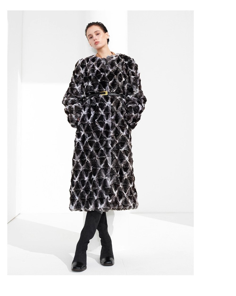 original imported blue purple chinchilla fur coat for women — natural color long coat, 2025 new winter collection