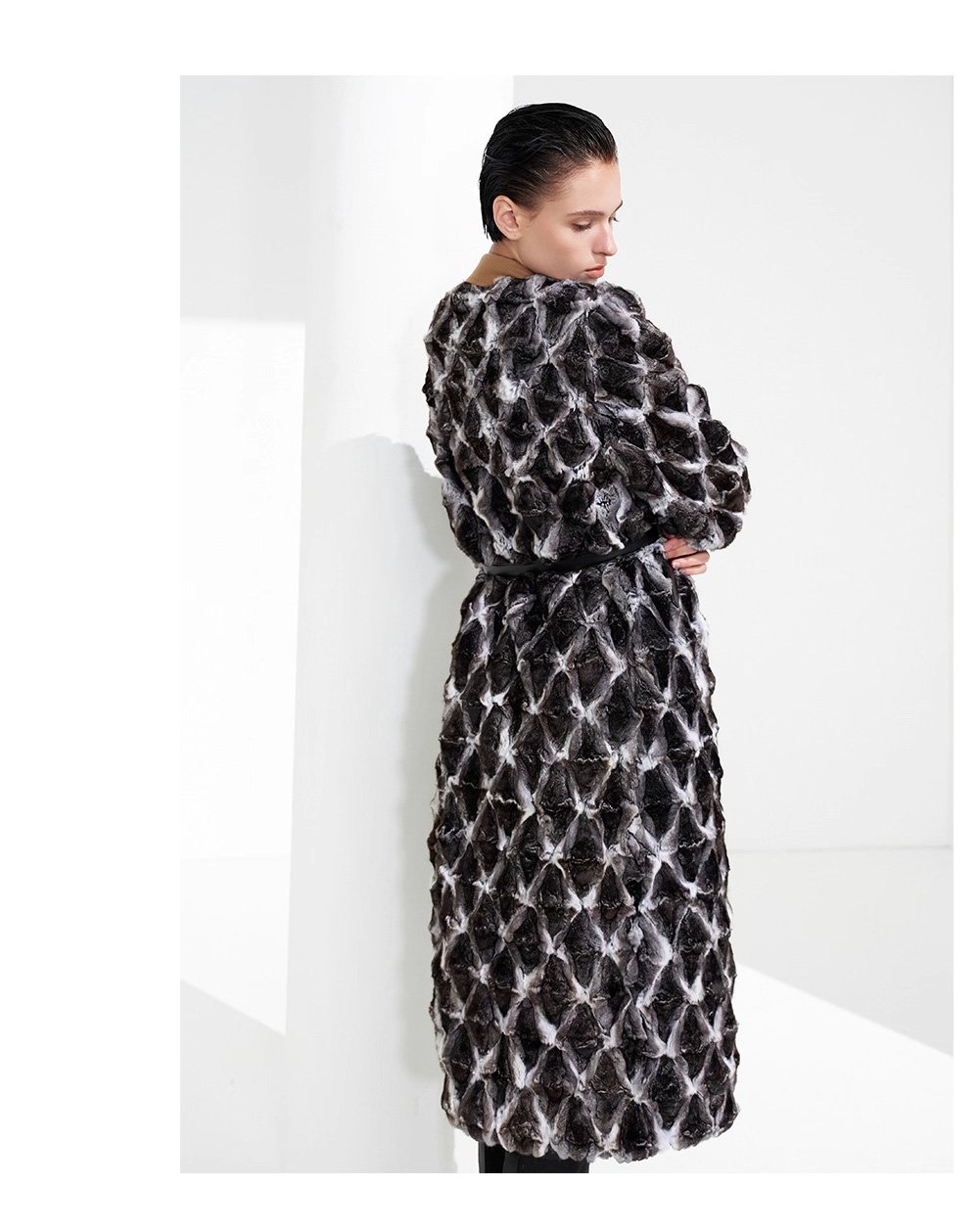 original imported blue purple chinchilla fur coat for women — natural color long coat, 2025 new winter collection