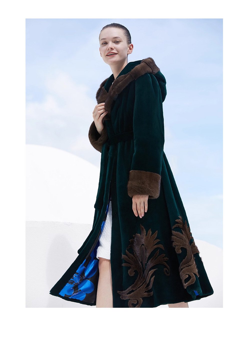 women’s imported full pelt american mink fur coat — over knee long style, 2025 new winter collection