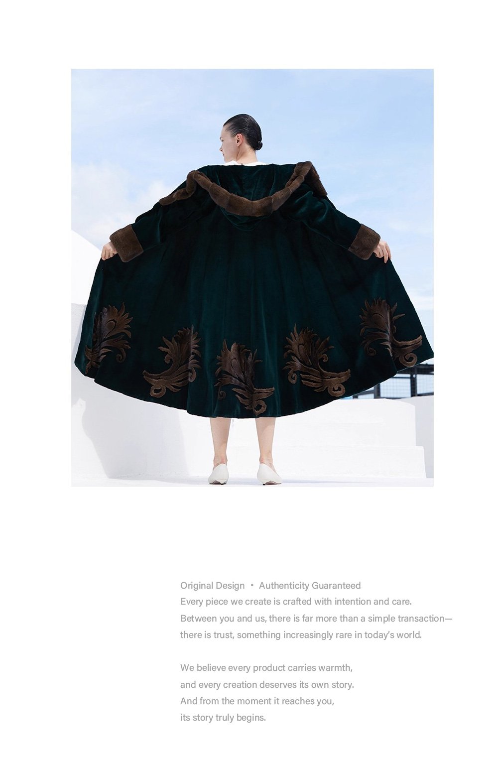 women’s imported full pelt american mink fur coat — over knee long style, 2025 new winter collection