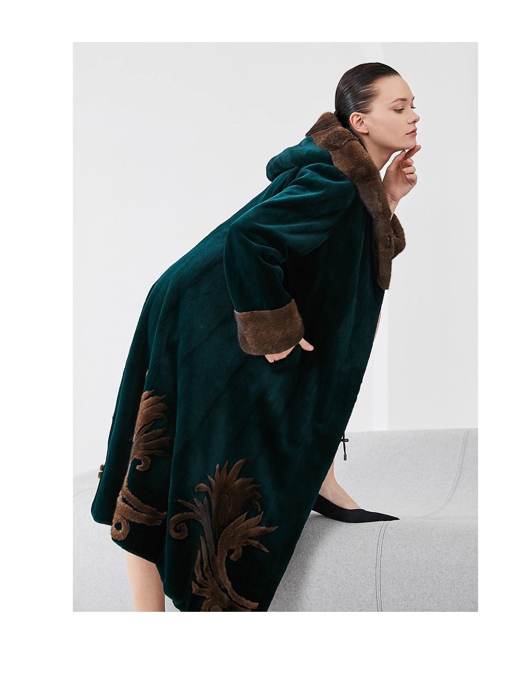 women’s imported full pelt american mink fur coat — over knee long style, 2025 new winter collection