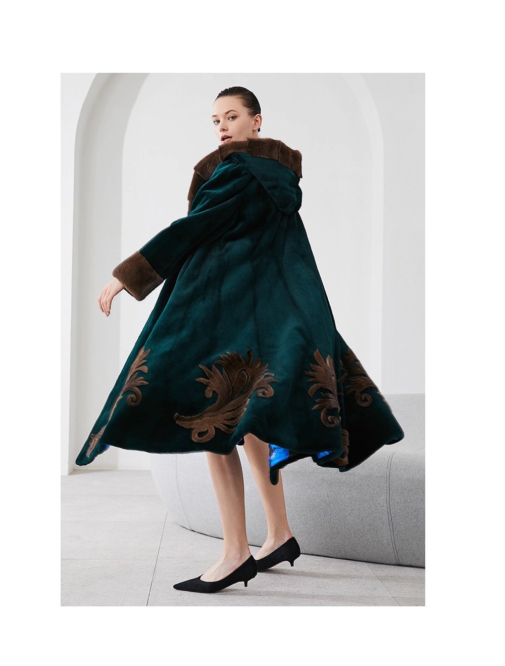 women’s imported full pelt american mink fur coat — over knee long style, 2025 new winter collection