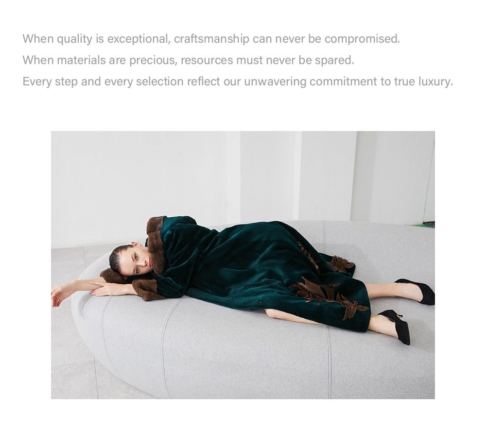 women’s imported full pelt american mink fur coat — over knee long style, 2025 new winter collection