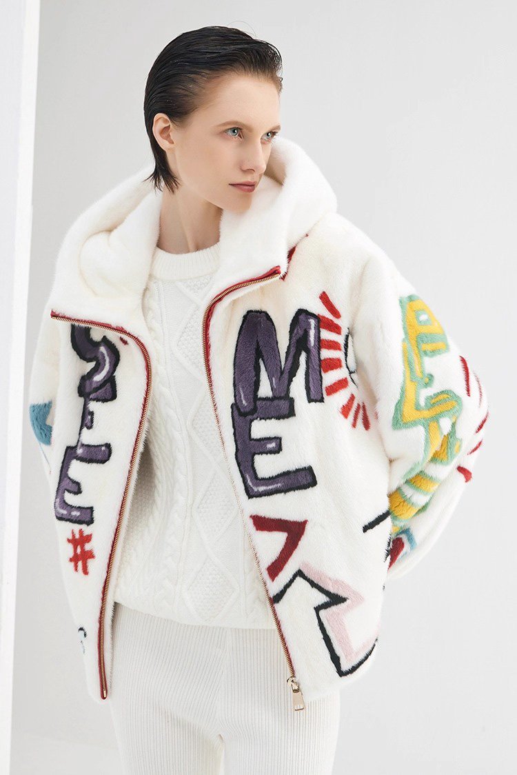 original imported hooded mink fur jacket for women — short, youthful & fashionable full pelt winter coat