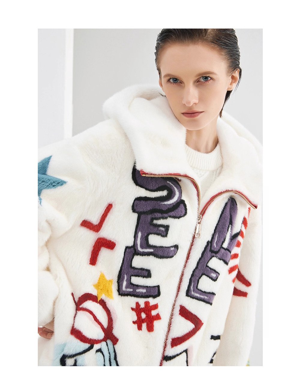 original imported hooded mink fur jacket for women — short, youthful & fashionable full pelt winter coat