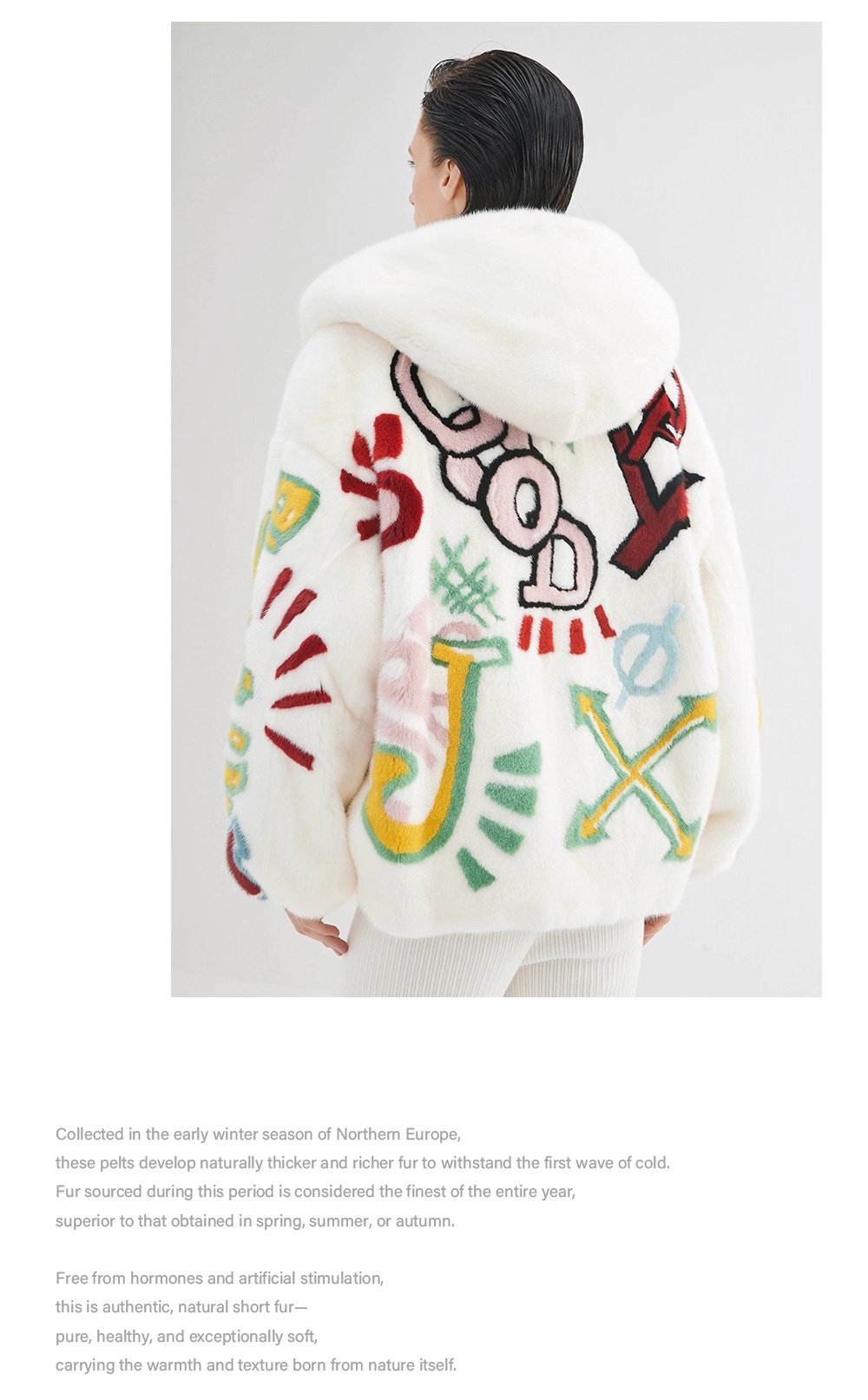 original imported hooded mink fur jacket for women — short, youthful & fashionable full pelt winter coat