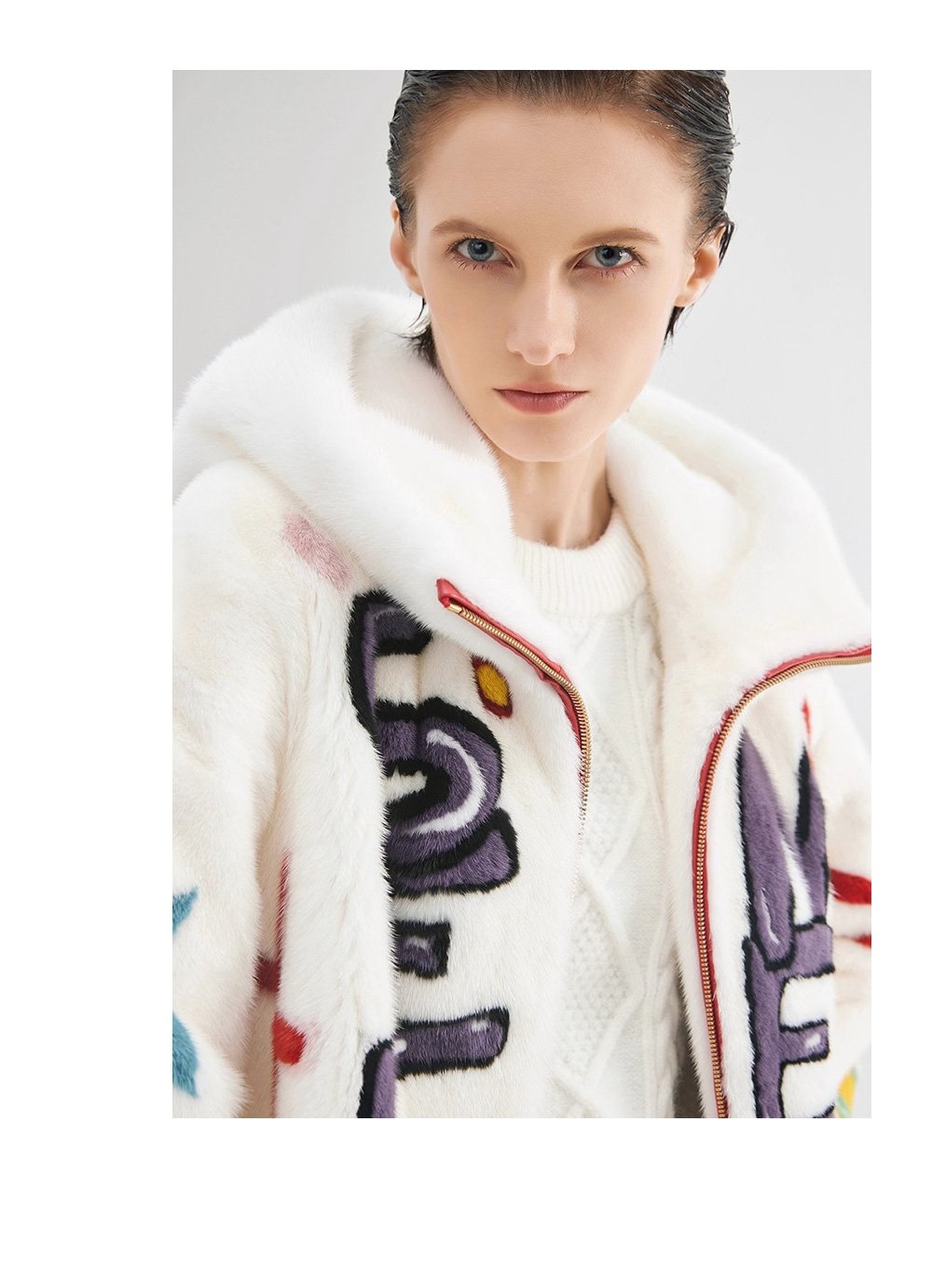 original imported hooded mink fur jacket for women — short, youthful & fashionable full pelt winter coat