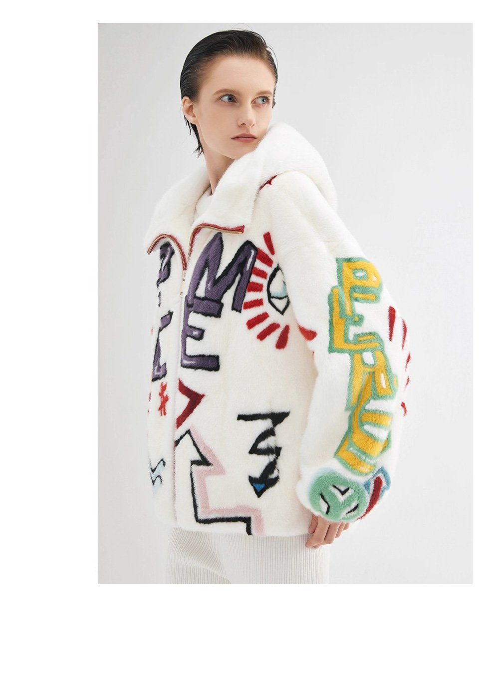 original imported hooded mink fur jacket for women — short, youthful & fashionable full pelt winter coat