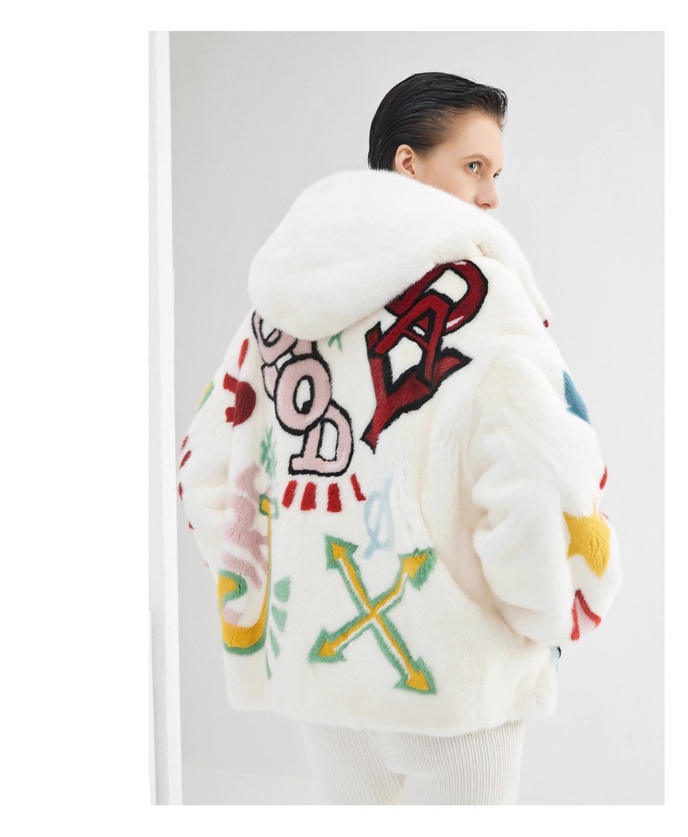 original imported hooded mink fur jacket for women — short, youthful & fashionable full pelt winter coat