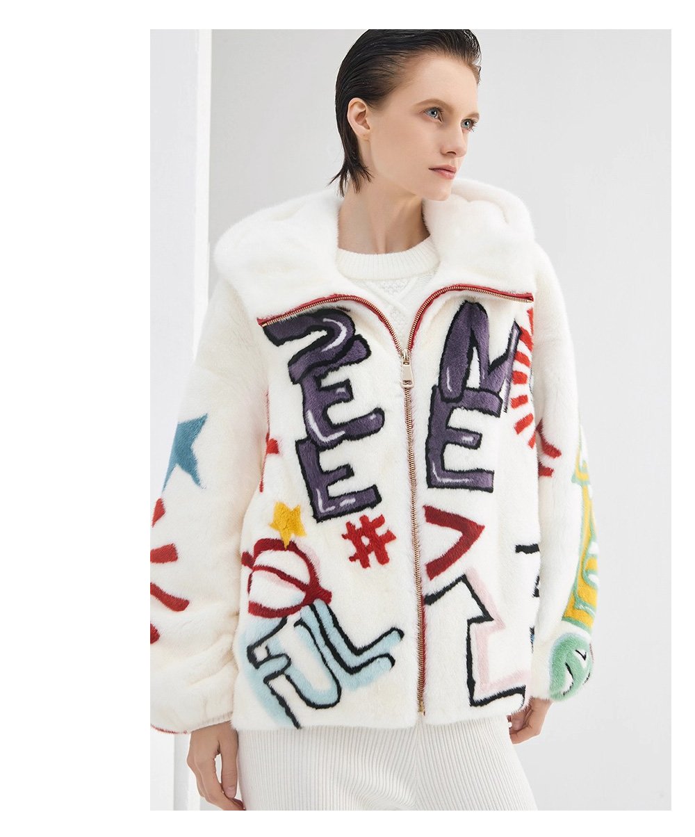 original imported hooded mink fur jacket for women — short, youthful & fashionable full pelt winter coat