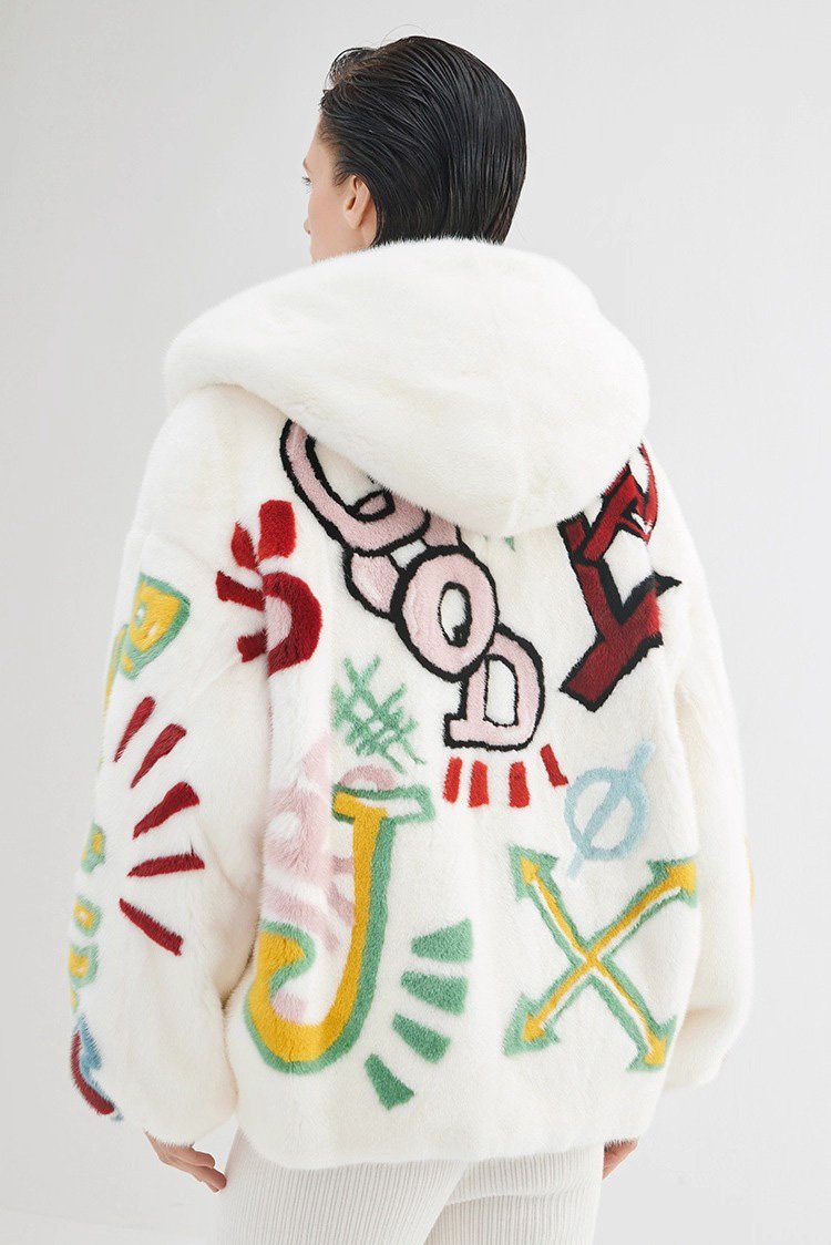 original imported hooded mink fur jacket for women — short, youthful & fashionable full pelt winter coat