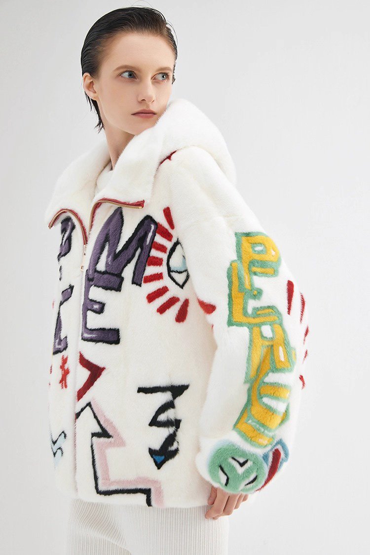 original imported hooded mink fur jacket for women — short, youthful & fashionable full pelt winter coat