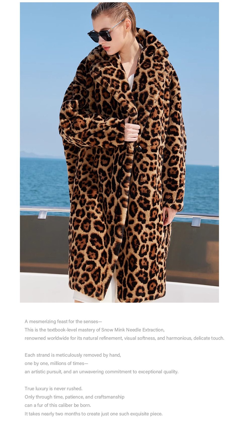 original leopard series imported plucked mink fur coat for women — new fashion winter mink coat