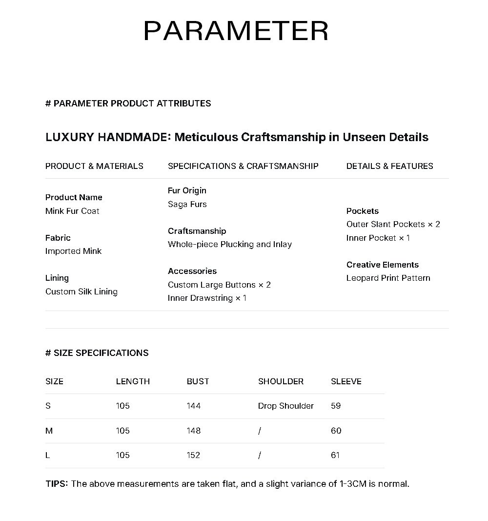 original leopard series imported plucked mink fur coat for women — new fashion winter mink coat