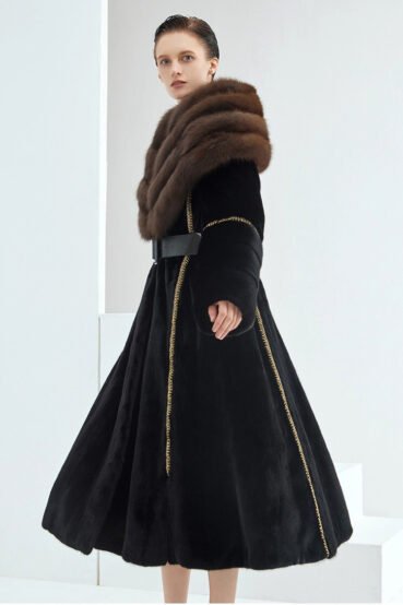 original imported bestselling mink fur coat for women — full pelt long style with large fur collar, new winter collection