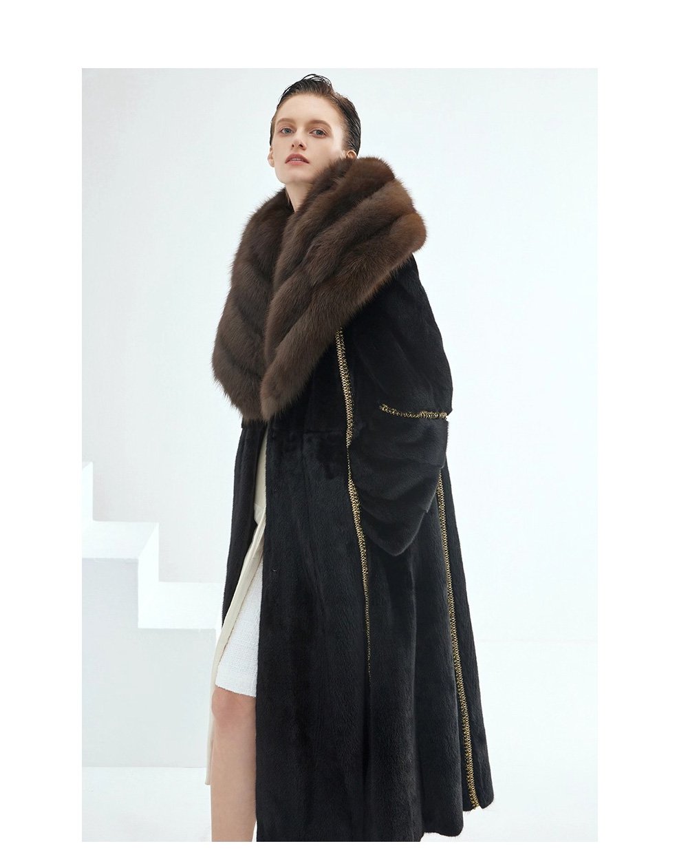 original imported bestselling mink fur coat for women — full pelt long style with large fur collar, new winter collection